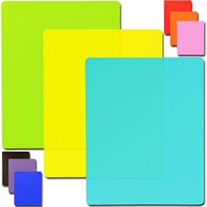 Youngever 9 Pack Plastic Cutting Boards, Flexible Colored Plastic Cutting Mats, Dishwasher Safe Chopping Boards in 9 Assorted Colors