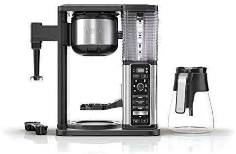 Ninja CM400C, Specialty Coffee Maker with Fold-Away Frother and Glass Carafe, Six Brew Sizes, Black/Silver (Canadian Version)
