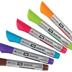 Quartet Glass Board Markers, Bullet Point, Assorted Colours, 6-Pack (79556)