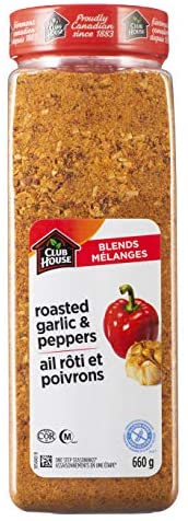 41RW779-XxL._AC_.jpg Club House, Quality Natural Herbs & Spices, One Step Seasoning, Roasted Garlic & Pepper, 660g