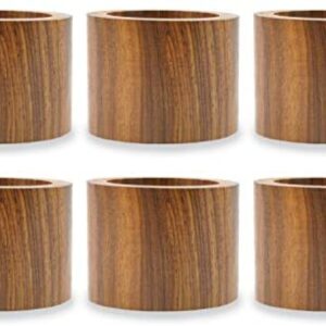 DII Napkin Rings for Weddings, Dinners, Parties, or Everyday use, Set of 6, Wood Band