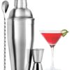 Zulay (24oz) Cocktail Shaker Set - Professional Drink Shaker, Jigger & Cocktail Spoon Set - Premium Stainless Steel Martini Shaker - Rustproof Bar Shaker With Free Cocktail Recipe Booklet
