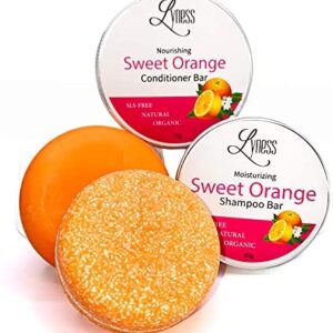 Lyness Sweet Orange Shampoo Bar & Conditioner Bar Set | Organic & Natural | Eco-friendly, Plastic-free