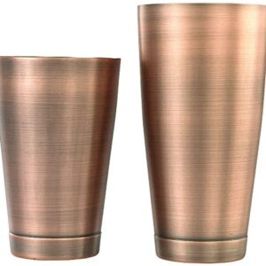 Barfly M37009ACP Cocktail Shaker, Set (18 oz and 28 oz), Antique Copper