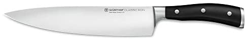 21myWZ3ou8L._AC_.jpg Wüsthof Classic Ikon 9 Inch Chef’s Knife (1040330123), Half-Bolster, Ergonomic Black Handle, Precision Forged High-Carbon Stainless Steel Blade