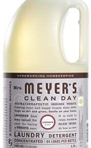 Mrs. Meyer's Clean Day Liquid Laundry Detergent, Cruelty Free and Biodegradable Laundry Soap Infused with Essential Oils, Lavender Scent, 1800 ml Bottle (64 Loads)
