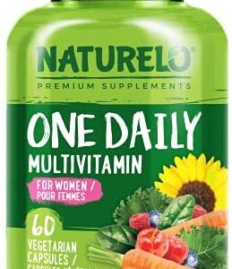 NATURELO One Daily Multivitamin for Women - Energy Support - Whole Food Supplement to Nourish Hair, Skin, Nails - Non-GMO - No Soy - Gluten Free - 60 Capsules | 2 Month Supply