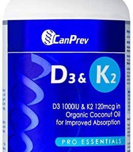 CanPrev D3 & K2 - Organic Coconut Oil 240 Softgels - Premium Natural Health Products
