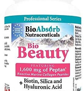 Marine Collagen Supplement with Hyaluronic Acid, Biotin, Silica, Zinc and Vitamin C. Powerful Blend for Skin, Hair, and Nails. 120 Capsules (30-Day Supply)
