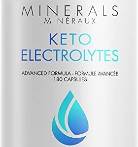 Keto Electrolytes Supplement Ð Vegan Electrolyte Tablets w Magnesium, Potassium, Calcium & Salt - Electrolyte Powder Salt Pills & Drink Hydration Supplements Ð Non-GMO, Keto Diet -180 Capsules