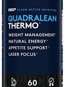 RSP QuadraLean Thermogenic Fat Burner for Men & Women, Weight Loss Supplement, Crash-Free Energy, Metabolism Booster & Appetite Suppressant, Diet Pills, 60 Servings