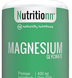 Magnesium Glycinate by Nutritionn - Essential Mineral for Overall Health - Premium Natural Supplement in Convenient Capsules