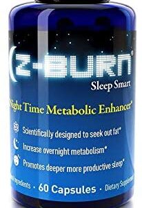 Z-BURN -- 60 Capsules -- Night Time Fat Loss Supplement - "Sleep Great, Lose Weight!" - Scientifically designed to attack fat all night long, while promoting deeper more productive sleep without morning grogginess. RESULTS GUARANTEED