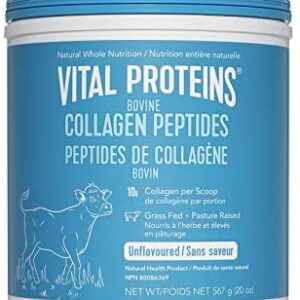 Vital Proteins Collagen Peptides Powder Supplement (Type I, III) for Skin Hair Nail Joint - Hydrolyzed Collagen - Dairy and Gluten Free - 20g per Serving - Unflavored 20oz Large Tub (567 g)