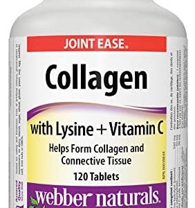 Webber Naturals Collagen Plus with Lysine and Vitamin C, Tablet, 500 mg, 50 mg, 30 mg, 120 Count