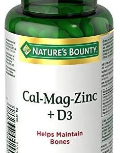 Nature's Bounty Calcium Magnesium Zinc Pills with Vitamin D3, Supplement, Helps Maintain Bones, 100 Caplets