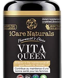iCare Naturals - Halal Multivitamins for Women - Iron, Biotin Supplement - Gluten-Free, Vegetarian Friendly - 60 count