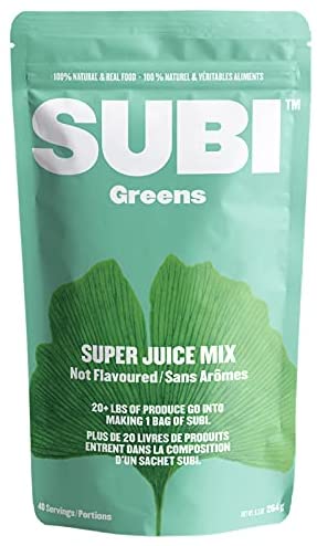 41ZlPlBuBBS._AC_.jpg Subi | Best Green Superfood | Raw Ingredients: Matcha, Kale, Barley Grass, Spirulina, Acai, Goji Berry + More | Morning Energy Booster | 40 Day Supply , 264 g (Pack of 1)