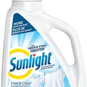 Sunlight Sensitive Skin Liquid Laundry Detergent, Clear and Fragrance Free, 64 Wash Loads, 2.95 Litres
