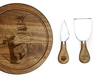 Disney/Pixar Ratatouille 'Brie' Acacia Wood Cheese Board Set with Cheese Tools, by Picnic Time