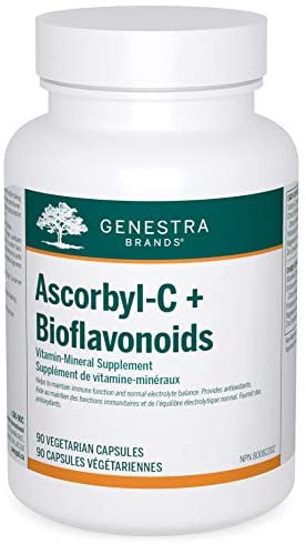 41hgsRkCaUL._AC_.jpg Genestra Brands - Ascorbyl-C Plus Bioflavonoids - Vitamin-Mineral Supplement - 90 Vegetarian Capsules