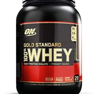 Optimum Nutrition Gold Standard 100% Whey Protein Powder, Double Rich Chocolate, 2LB, Packaging May Vary