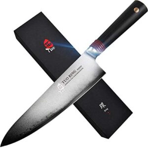 TUO Damascus Chef Knife 8 inch - Japanese AUS-10 67-Layers High Carbon Rose Damascus Steel, Chef's Kitchen Knives with Ergonomic G10 Full Tang Handle, Ring-RC Series