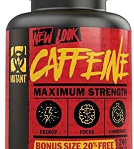 MUTANT Caffeine - Pure, Straightforward Pharmaceutical Grade Caffeine Pills, Helps to Temporarily Restore Mental Alertness or Wakefulness When Fatigued, 240 Tablets Per Bottle