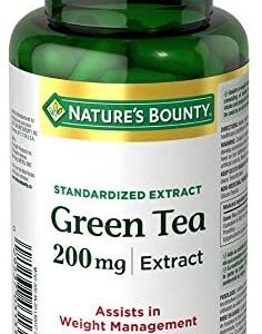 Nature's Bounty Green Tea Pills and Herbal Health Supplement, Assists in Weight Management, 200mg, 100 Capsules