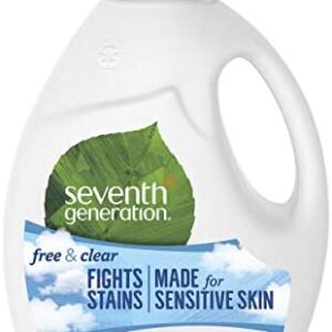 Seventh Generation Laundry Detergent for clean and fragrance-free clothes Free & Clear for sensitive skin no fragrances, dyes or synthetic brightners 2.95 L