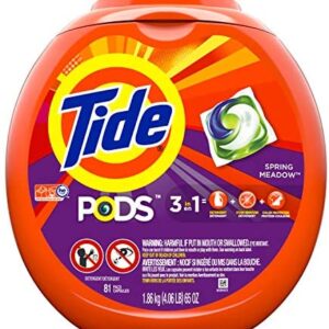 Tide PODS, Laundry Detergent Liquid Pacs, Spring Meadows, 81 Count - Packaging May Vary