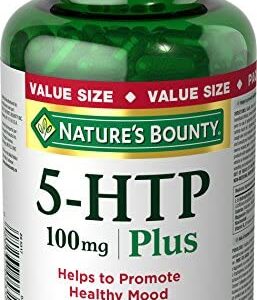 Nature's Bounty 5-HTP Pills and Supplement, Helps Promote Balanced Mood, 100mg, 120 Capsules