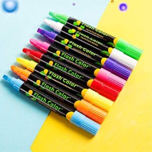 DxJ Erasable Chalk Markers Pens Set - 8 pcs Colorful Graffiti Highlighter Marker Chalkboard Pens,Dustless & Non-Toxic Liquid Chalk Markers Works on Glass,Blackboard,Window,Mirror & Plastic