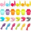 REAMTOP Wine Glass Markers Mini Shark and Snail Shape Tea Bag Holder Silicone Suction Cups Tongue Chickadee Reusable Glass Identifiers Wine Accessories 24pcs 4 Sets