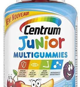 Centrum Junior Multigummies, Kids Gummy Vitamins, Multivitamins/Minerals Supplement, Cherry, Berry & Orange, 70 Gummies