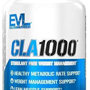 Evlution Nutrition CLA 1000, Conjugated Linoleic Acid, Weight Loss Supplement, Metabolism Support, Stimulant-Free (180 Servings)