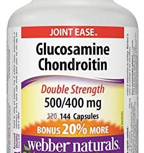 Webber Naturals Glucosamine Chondroitin Sulfate, Extra Strength, Capsules, 500 mg , 400 mg, 144 Count