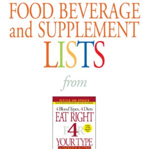 Blood Type B Food, Beverage and Supplement Lists