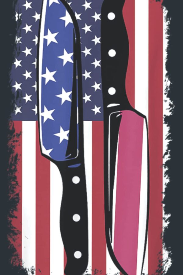 Chef Knife Cooking Kitchen American Flag: Notebooks - Premium matte cover design, 120 Pages, Size 6.0 x 9.0 inches