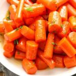 close up of Buttery Glazed Carrots
